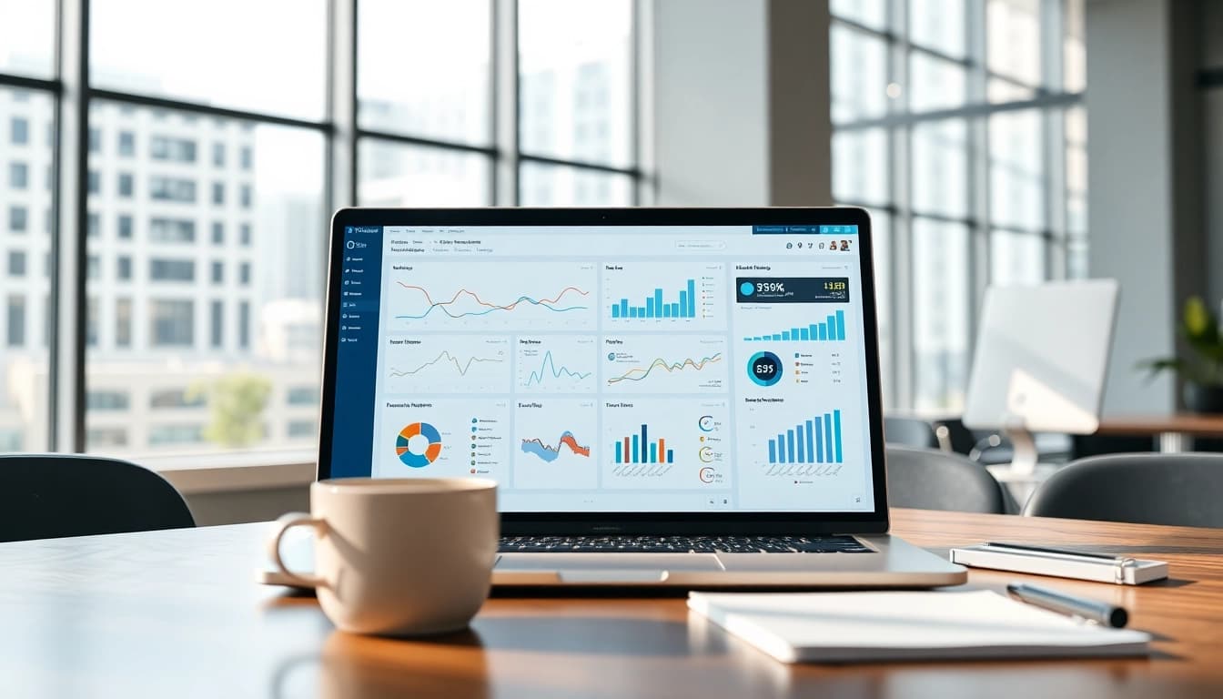 Showcasing the best smm panel features in a professional office setting with analytics on display.