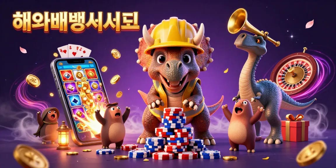 해외배팅사이트에서 즐길 수 있는 경이로운 카지노 장면을 표현한 일러스트