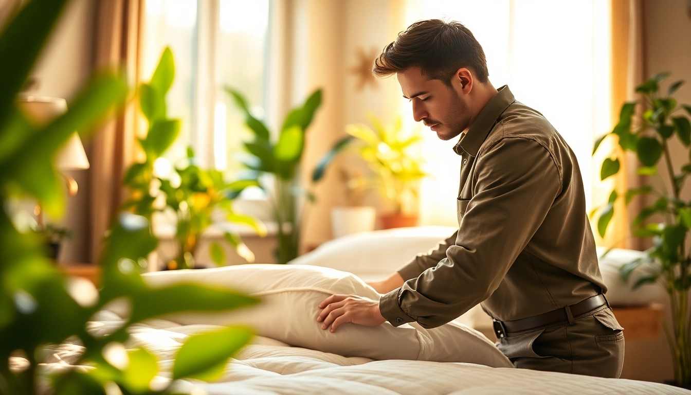 Expert technician providing bed bug services near me in a well-lit home.