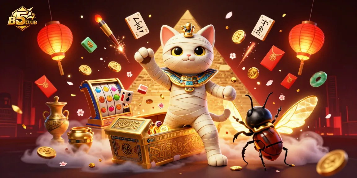 B52CLUB invites thrilling excitement with vibrant casino symbols and animated characters