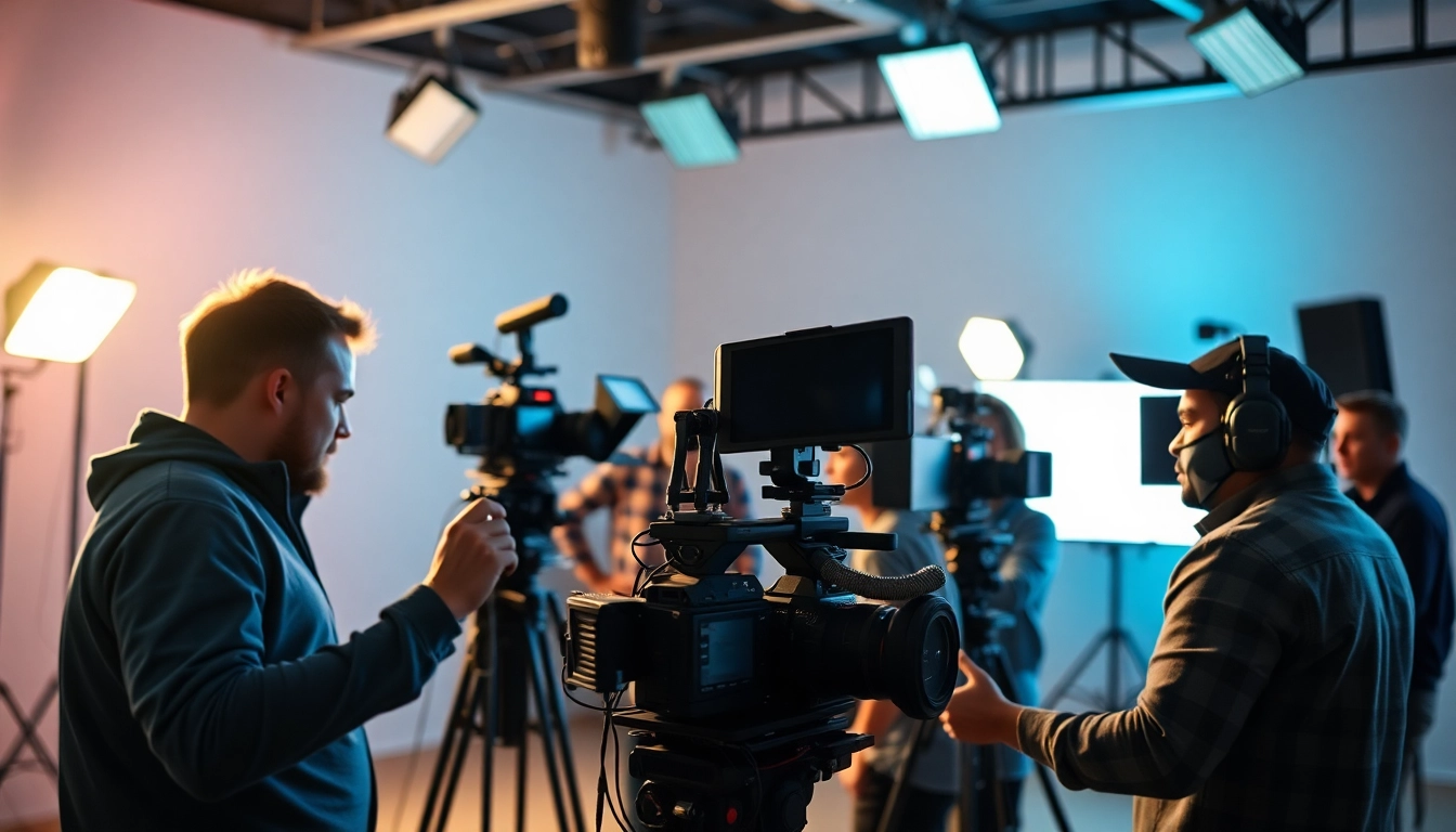 Capturing video production edmonton professionals engaged in creative filming process.
