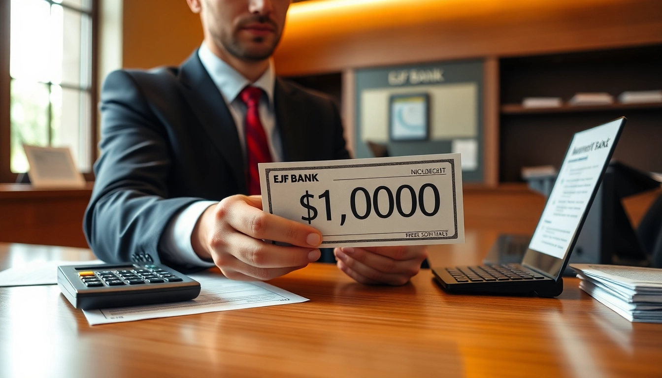 Mengelola deposit 1k di bank sambil menyerahkan uang tunai dengan aman dan terpercaya.
