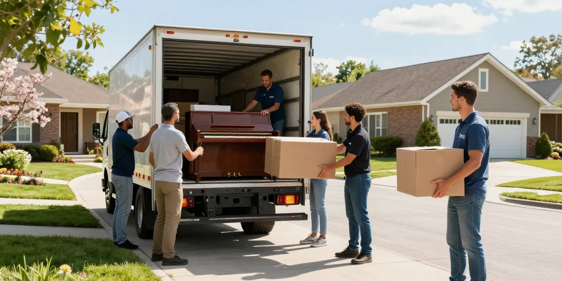 men on mission movers carefully loading a piano during a local move with professionalism.