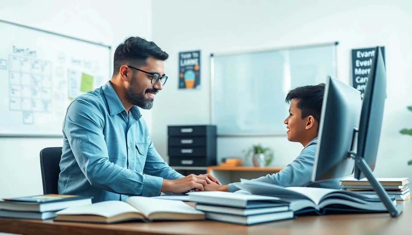 Provide focused remote exam help with a professional tutor in a bright study environment.