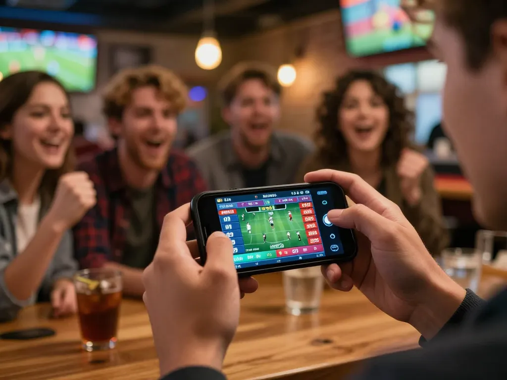 Engaging live sports betting experience on smartphone showcasing 8kbetbh.