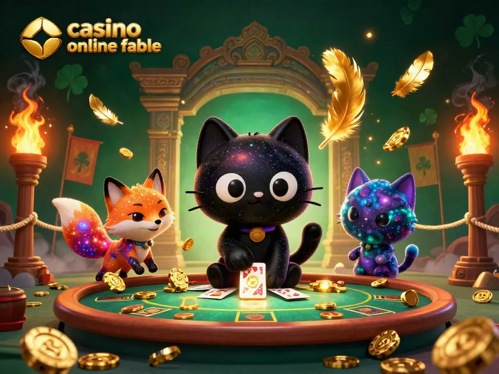 Interactuar en un casino online fiable con un gato de agujero negro y un zorro cósmico en un entorno galáctico.