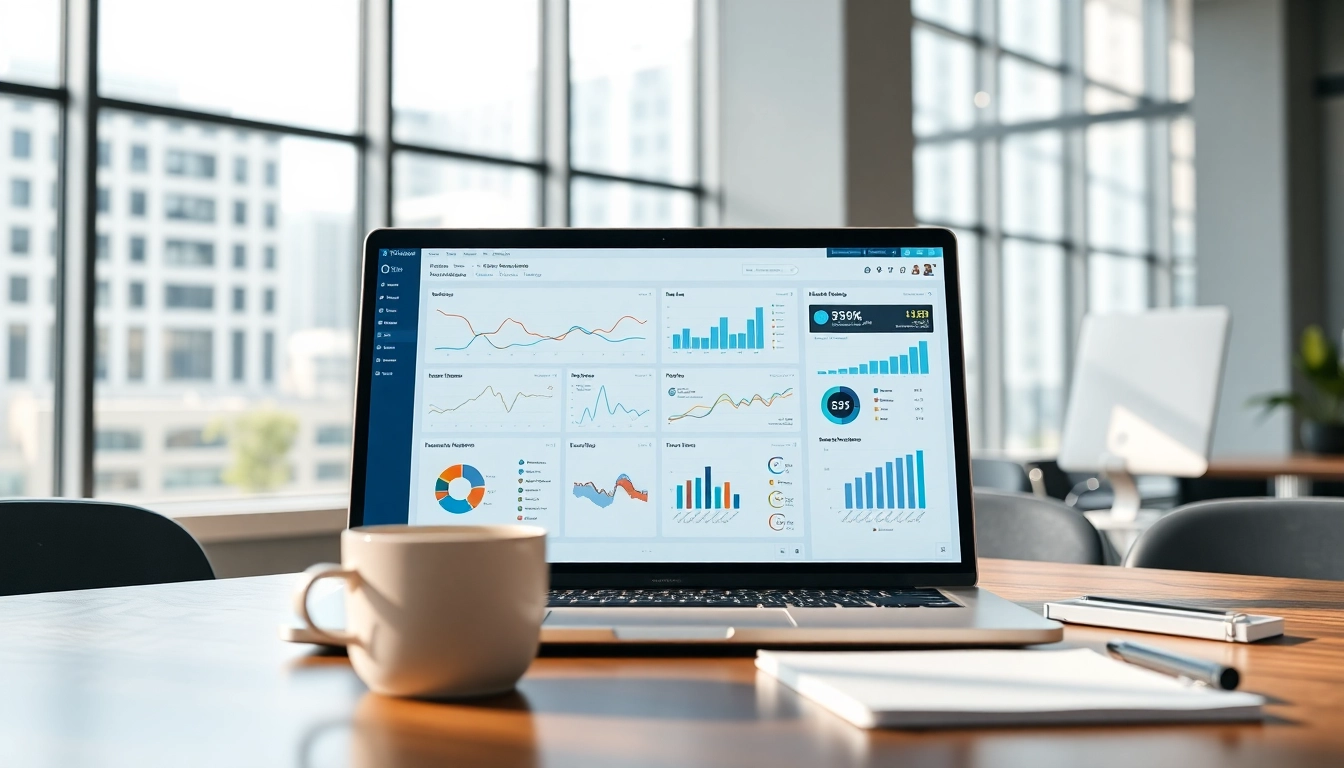 Showcasing the best smm panel features in a professional office setting with analytics on display.
