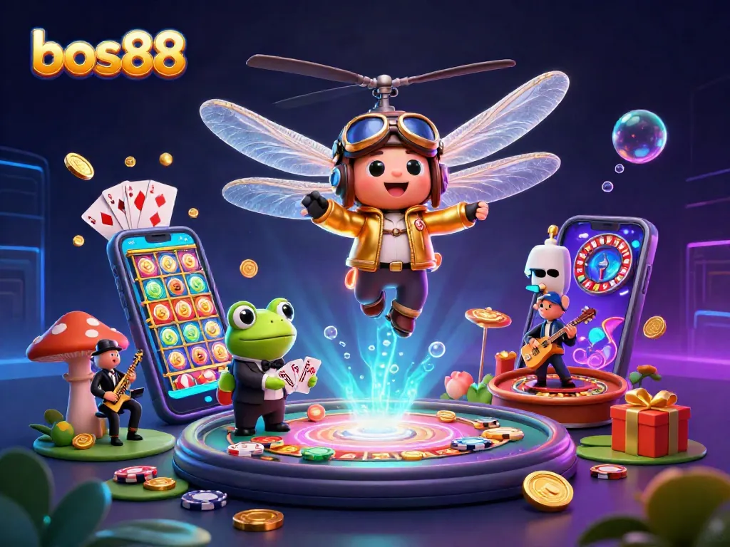 Menangkan slot di bos88 dengan ilustrasi kasino menakjubkan penuh warna dan karakter menarik.