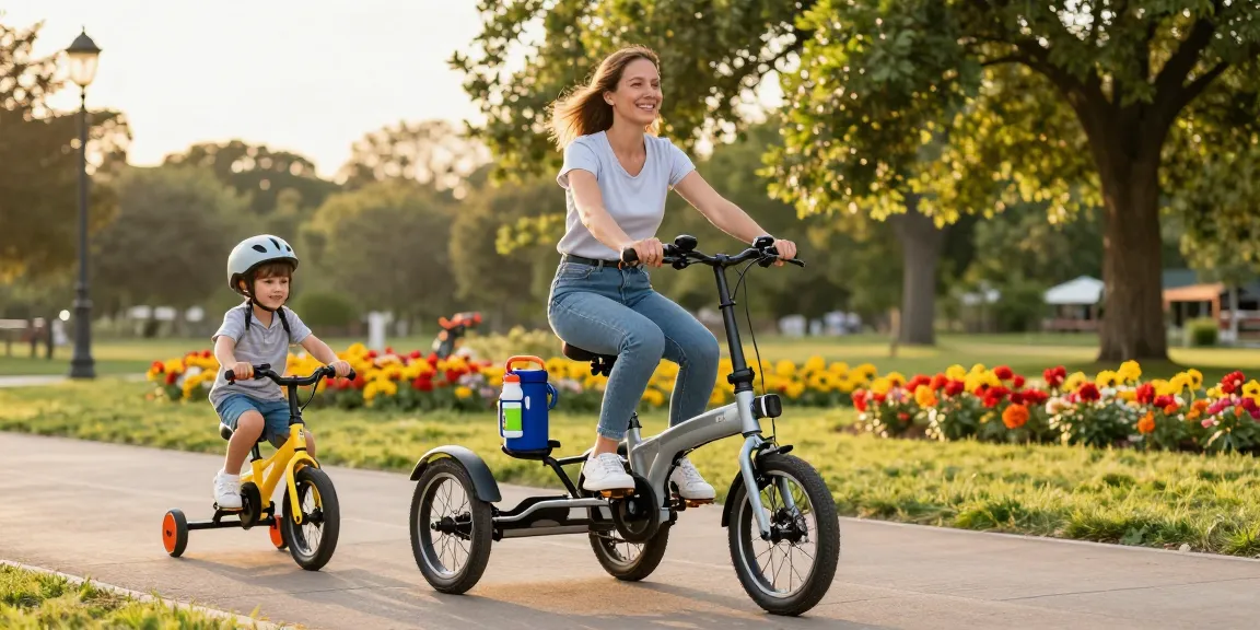 Enjoying the best electric tricycles in a beautiful park setting, showcasing joy and freedom on three wheels.