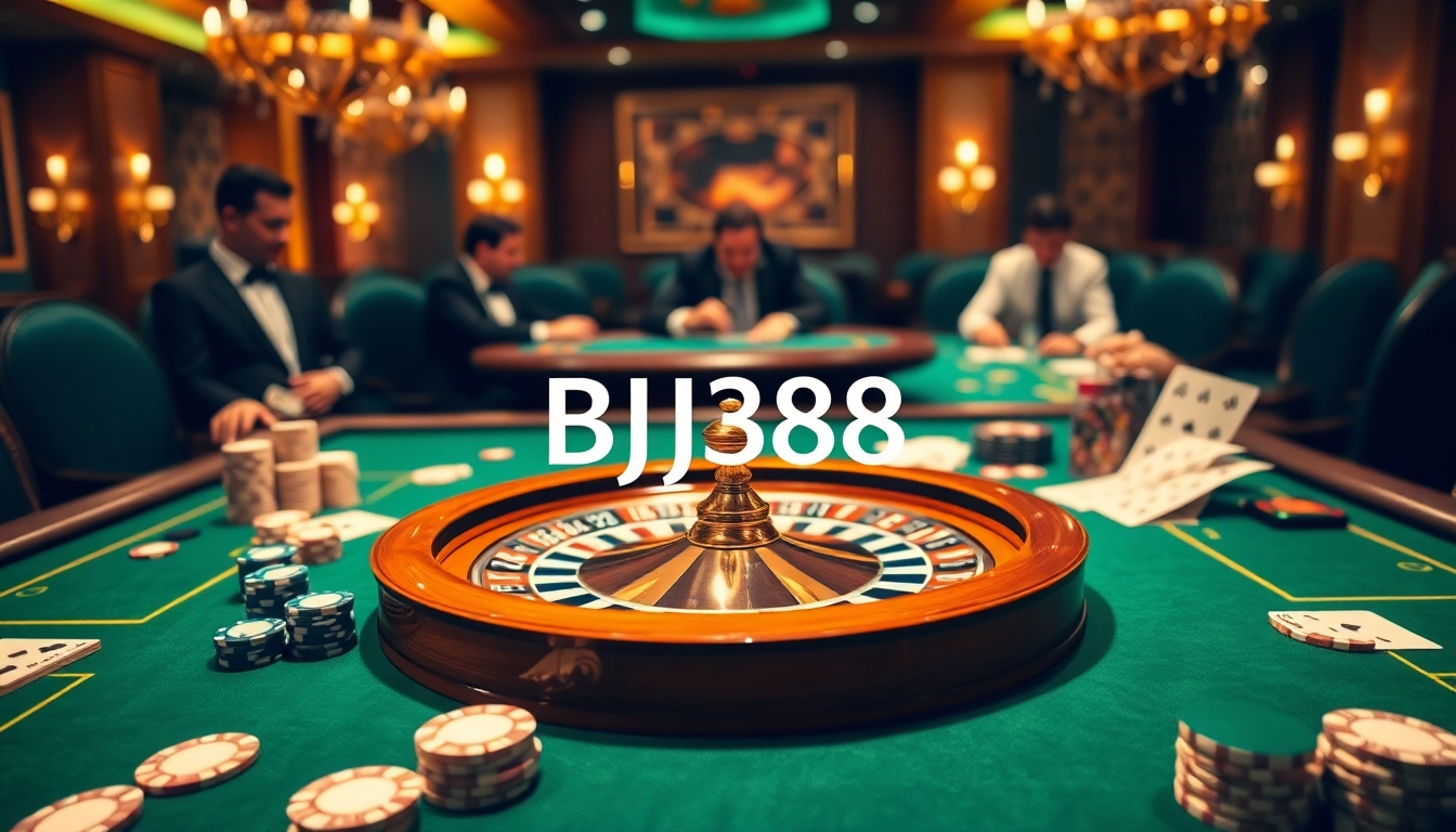 Experience the thrill of gambling at BJ388 with a luxurious casino atmosphere.