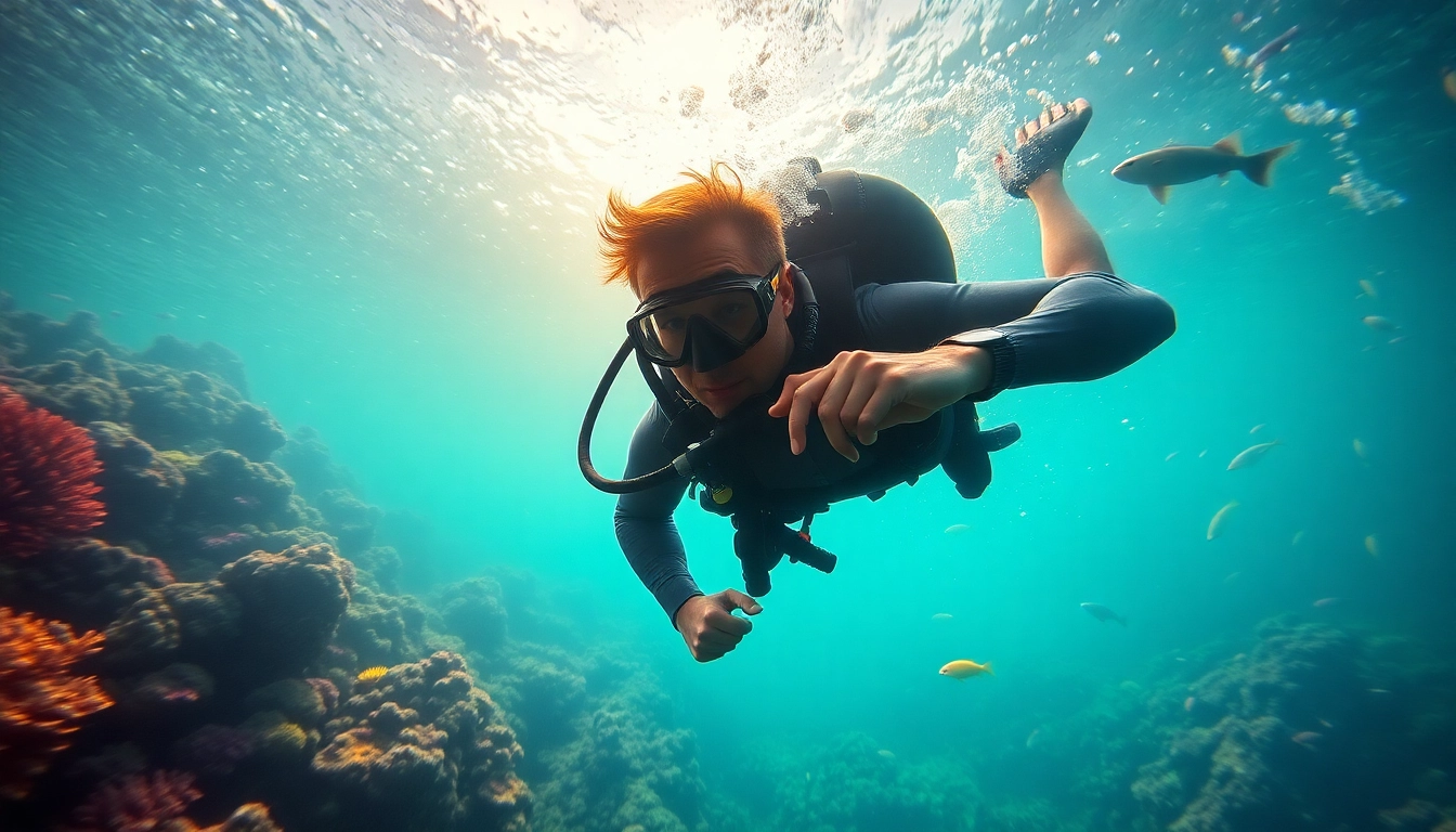SSI Open Water Diver Kurs in einer tropischen Ozeanumgebung mit bunten Korallen und Fischen.