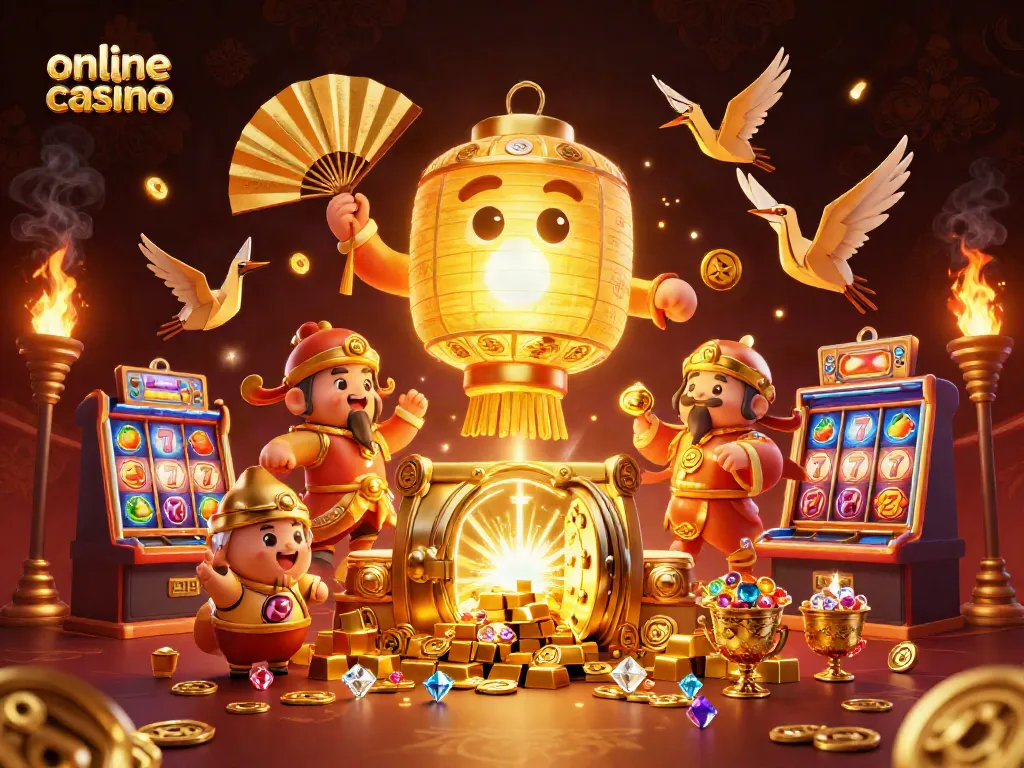 Disfruta de emocionantes juegos en un casino en línea lleno de simbolismo asiático y tesoros brillantes.