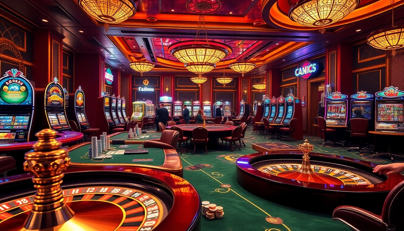 Découvrez l'excitation du casino en ligne avec des tables vibrantes, des roues de roulette et des joueurs engagés.
