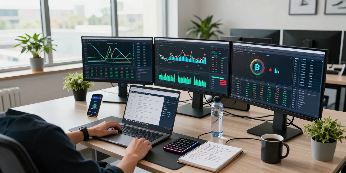 bitcoin mining service workspace displaying live blockchain data and crypto wallet
