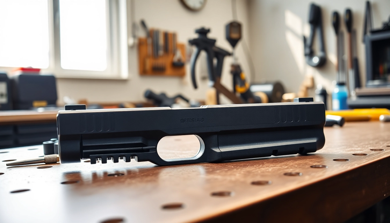 Explore the precision of the glock 17 slide oem showcasing detailed craftsmanship.
