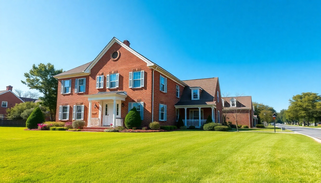 View of Sharon Custom Colonial New Build showcasing elegant architecture and landscaped gardens.