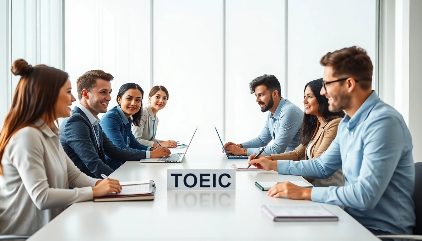 Engaging discussion among TOEIC test takers for hire showcases diverse expertise and collaboration.
