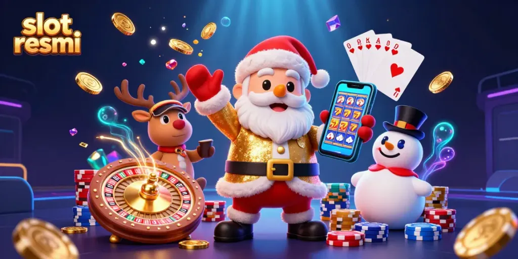 Experience the excitement of slot resmi with festive characters and dynamic casino elements.