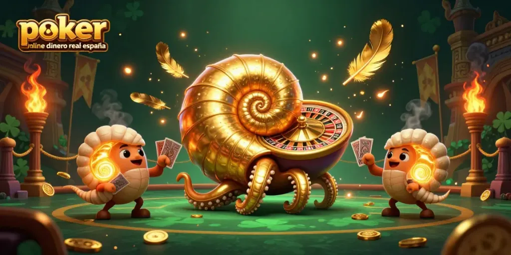 Juega póker online dinero real España en una vibrante escena de casino llena de acción y emoción