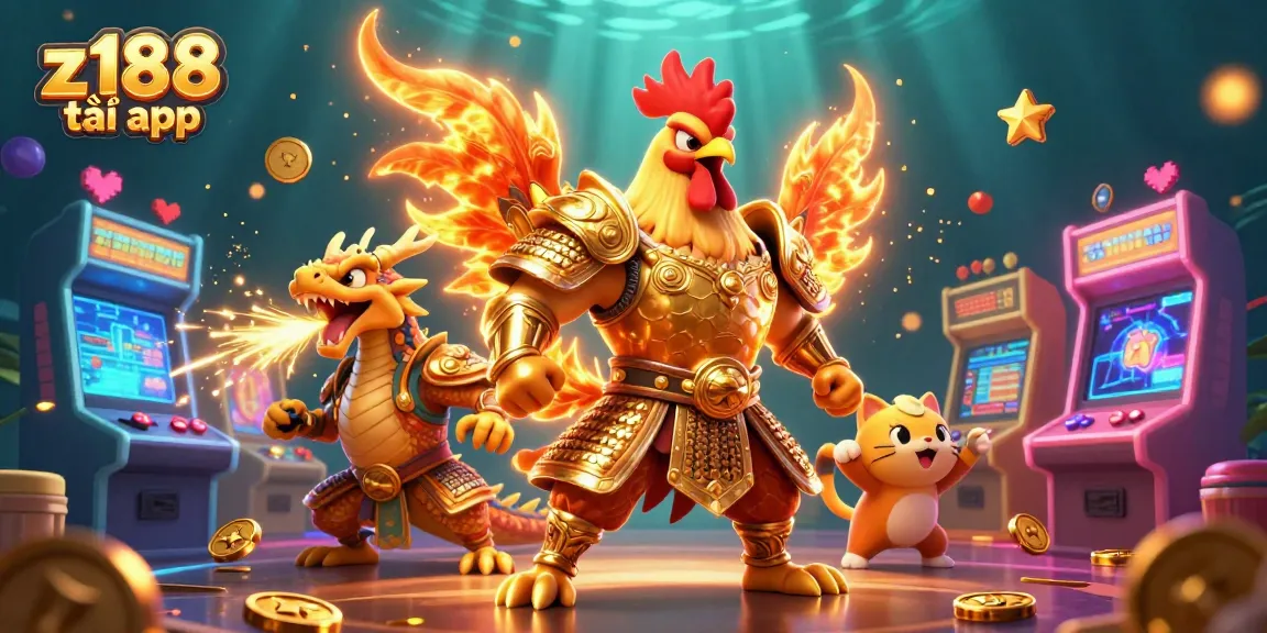 Experience z188 tải app gameplay with 3D characters in a dynamic casino arcade setting.
