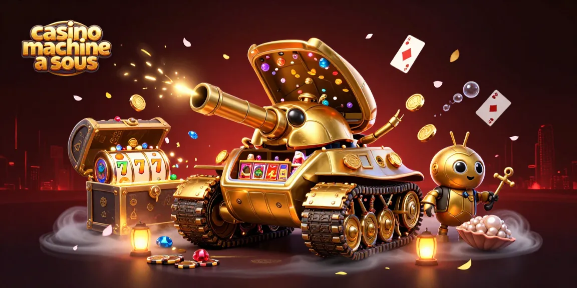 Jouez à une machine à sous au casino avec des rouleaux scintillants et des jetons dorés.