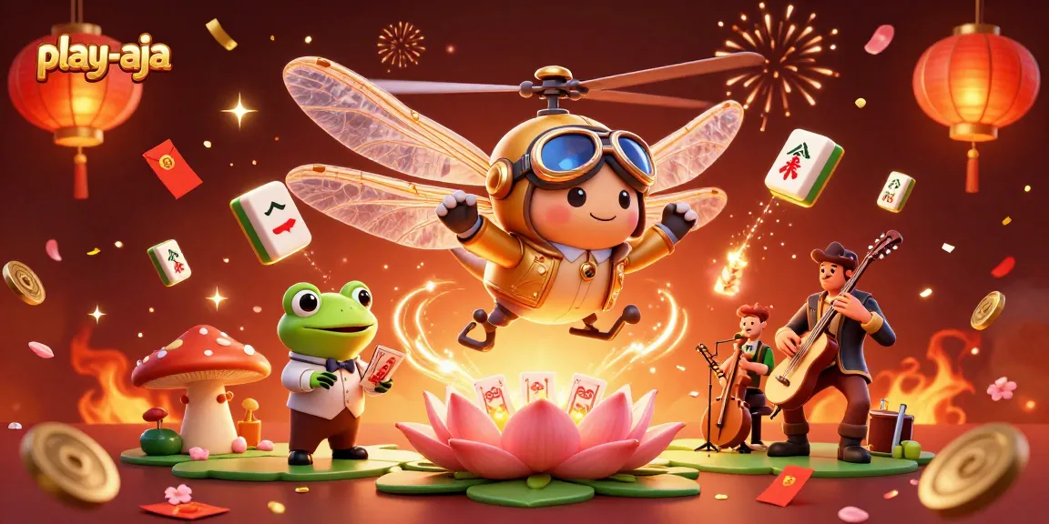 Experience the excitement of play-aja at a vibrant lily pad casino with engaging characters.