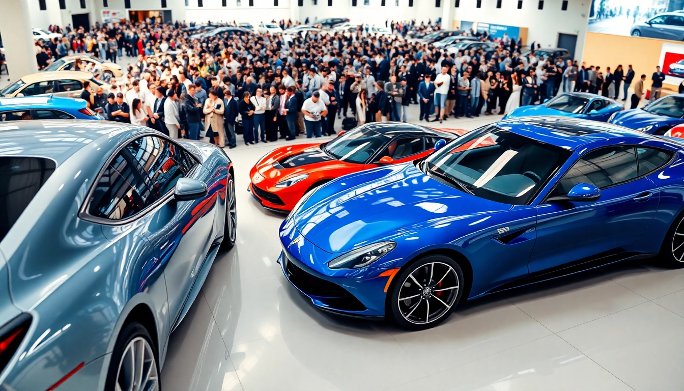 Visitors exploring the Auto Cars Show with a variety of vehicles on display.