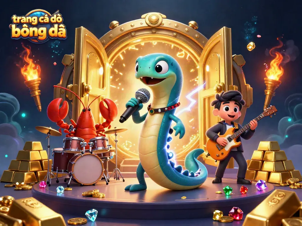 Trang cá độ bóng đá với hình ảnh sinh động của một cá chình DJ trong bối cảnh sòng bài dưới nước.