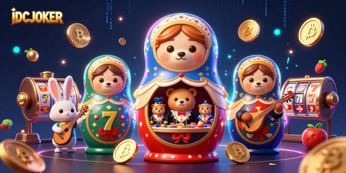 Experience thrilling gameplay with IDCJOKER featuring a dynamic scene of playful bears and casino elements.