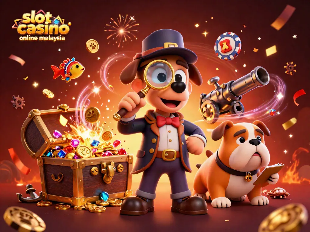 Experience thrilling action at the slot casino online malaysia with vibrant casino elements and fun characters.