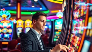 Menangkan slot gacor hari ini dengan fokus pemain di mesin slot yang berwarna-warna cerah.