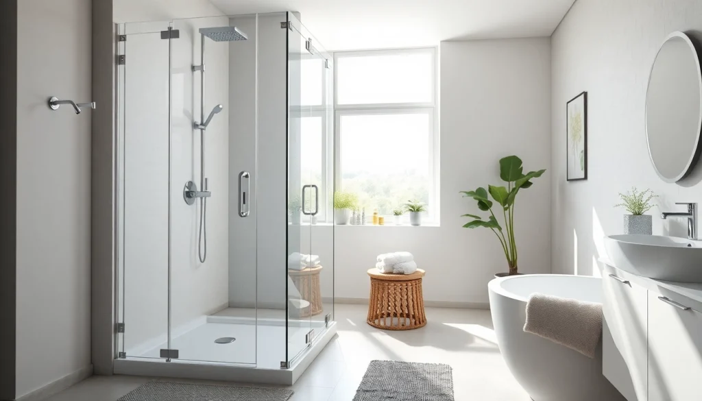 Erleben Sie die Eleganz der sonni Duschkabine mit modernen Glas- und Chromdetails in einem stilvollen Badezimmer.