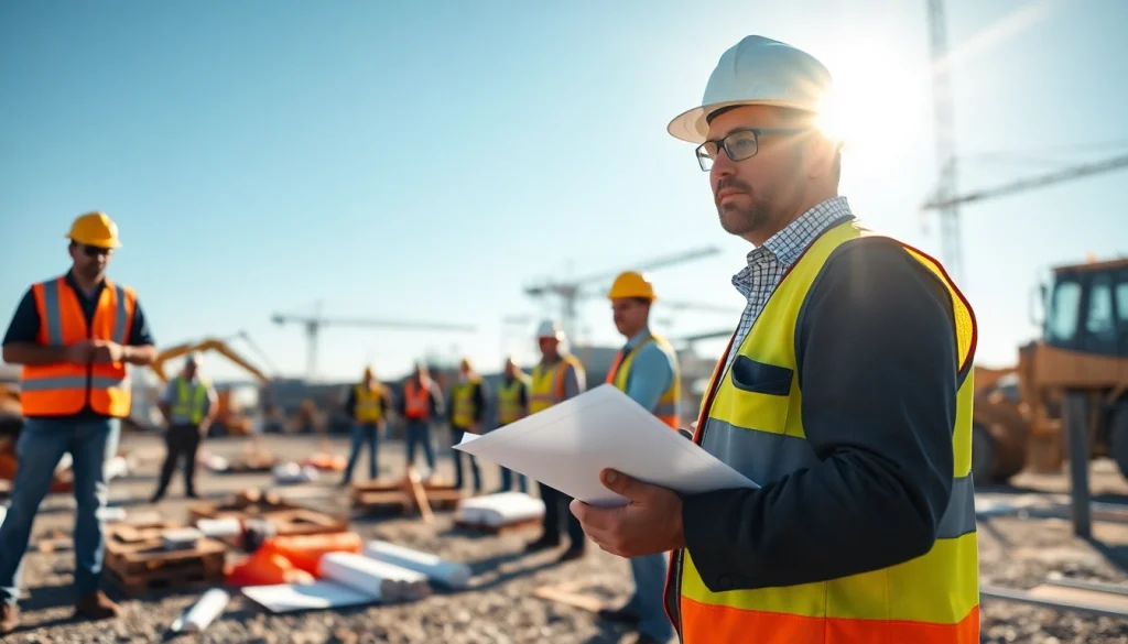 Engaging New Jersey Construction Manager surveying a project site, demonstrating leadership and expertise.