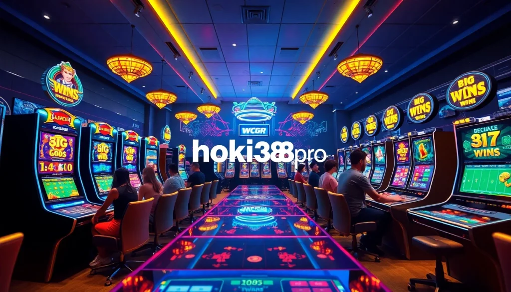 Online gaming excitement at hoki138 pro with digital slots and happy players.