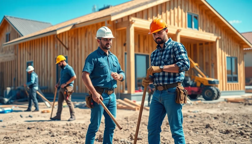 Workers engaged in Austin construction activities, showcasing teamwork and professionalism on-site.