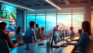 Transformative nano banana AI technology showcased in a modern office.