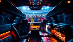 World Cup Group Transportation in a luxury limousine, celebrating the event's excitement and elegance.