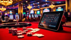 Play exciting casino games with the link to w88, showcasing chips and a vibrant gambling table.