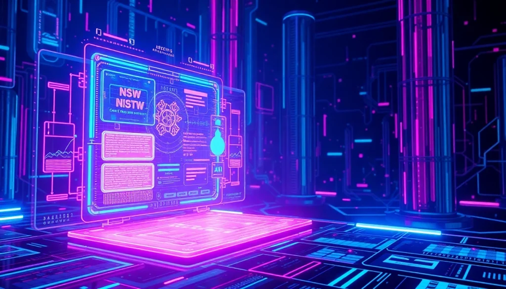 Futuristic AI NSFW model generation showcasing vibrant colors and advanced technology