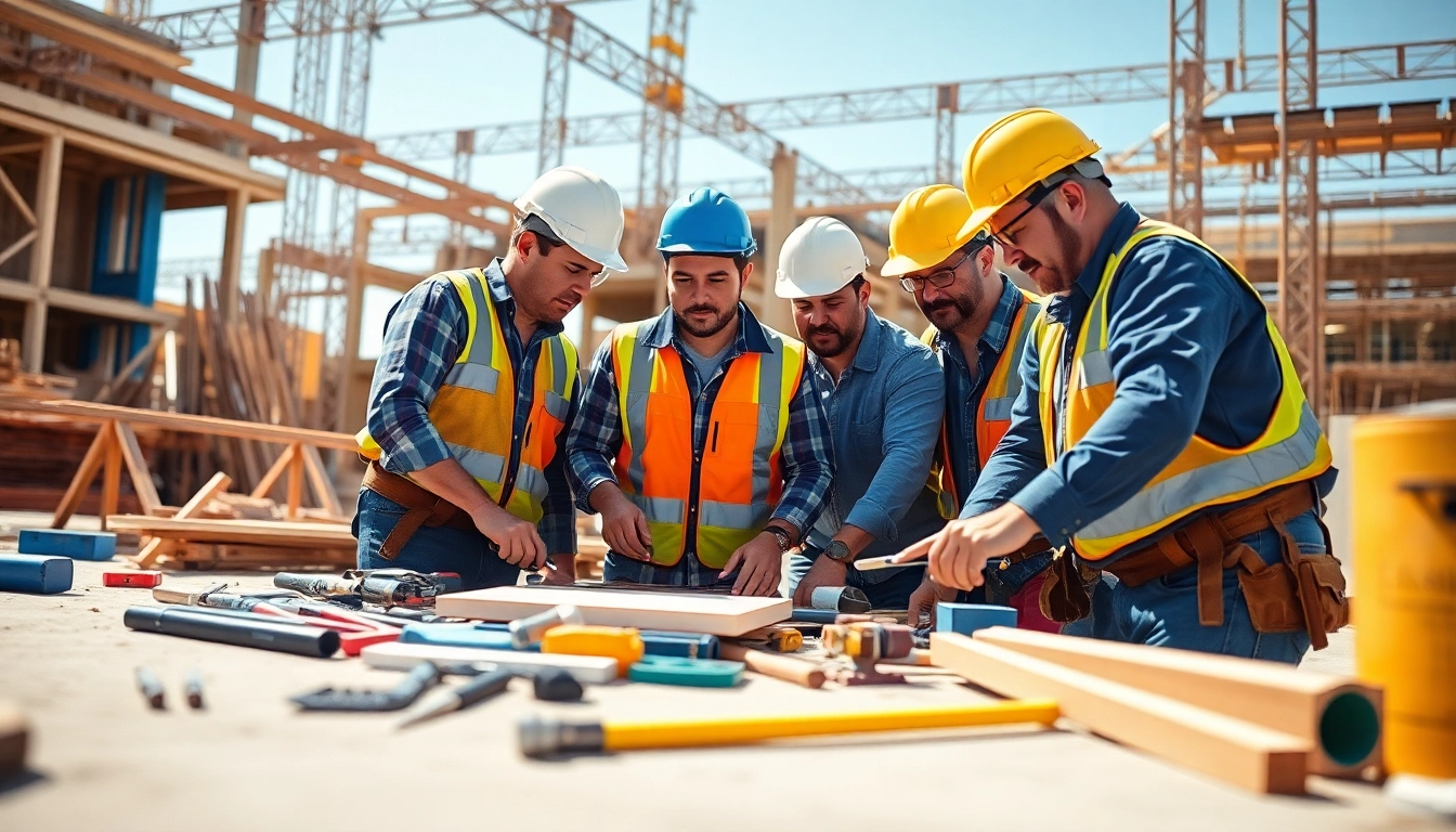 Team of professionals representing the southern california contractors association collaborating on-site.