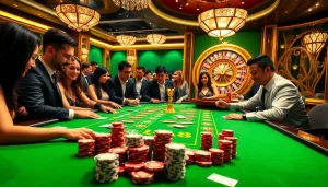 Tham gia trải nghiệm casino LUCK8 đầy hồi hộp với các bàn chơi sinh động, chip cược và bài bạc.