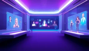 Engaging scene demonstrating free nsfw ai chatbot interactions with vibrant colors and futuristic design.