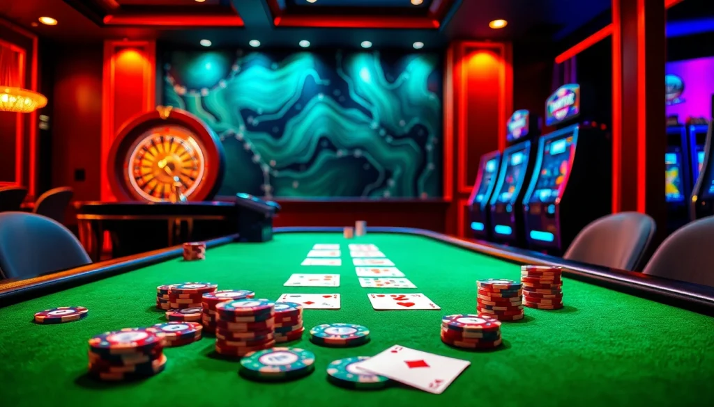 Trải nghiệm bầu không khí casino đầy kịch tính của LUCK8 với bàn chơi sống động, người chơi phấn khích và bánh xe roulette.