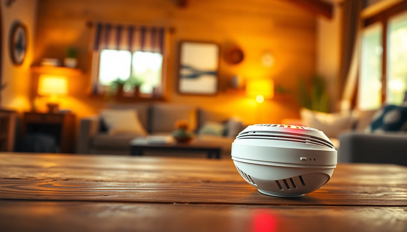 Check an effective smoke detector battery in a cozy home setting emphasizing safety.