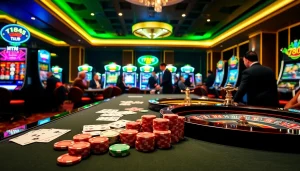 Players enjoying high-stakes gaming at the 789 club casino with vibrant atmosphere and luxury.