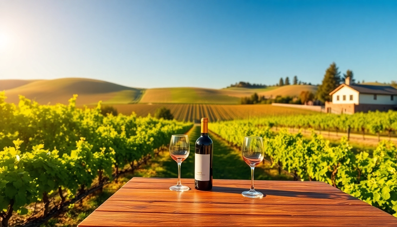 Enjoy a serene outdoor wine tasting setup at Winery Sacramento featuring lush vineyards.
