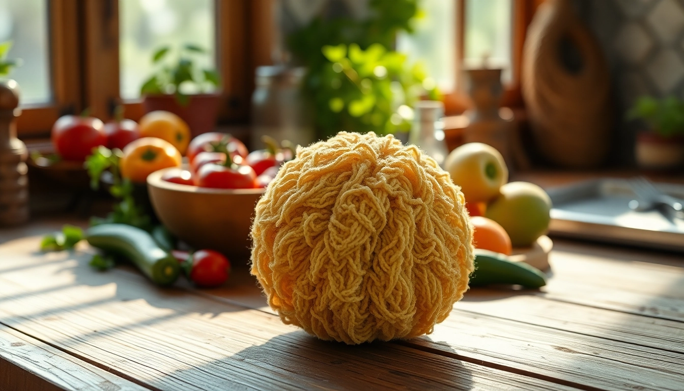 Enhance your cleaning routine with this kitchen loofah scrubber, perfect for eco-friendly scrubbing.