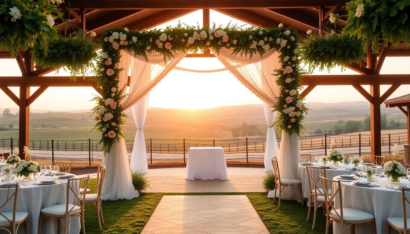 Celebrate at Clarksburg Wedding Venues, featuring an elegant outdoor setup with floral decor.