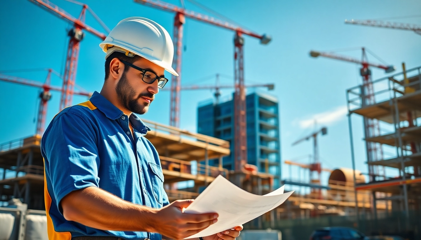 Austin construction workers collaborating on a commercial site, showcasing dynamic teamwork.