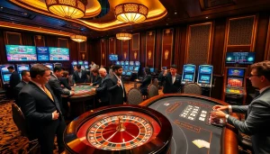 Experience sbobet betting action at an exciting casino with vibrant roulette and blackjack tables.